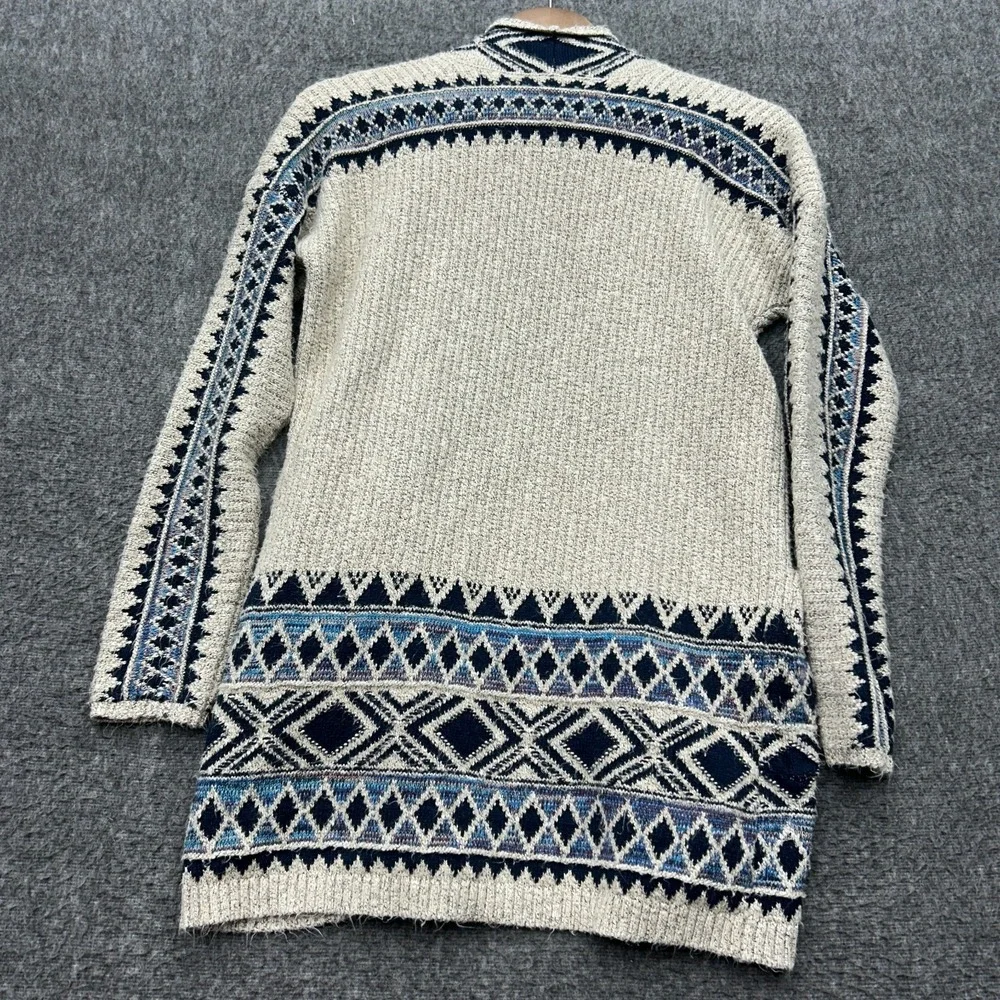 Lucky Brand Sweater Aztec XS Southwestern Geometric Cardigan Western Ranch Cabin